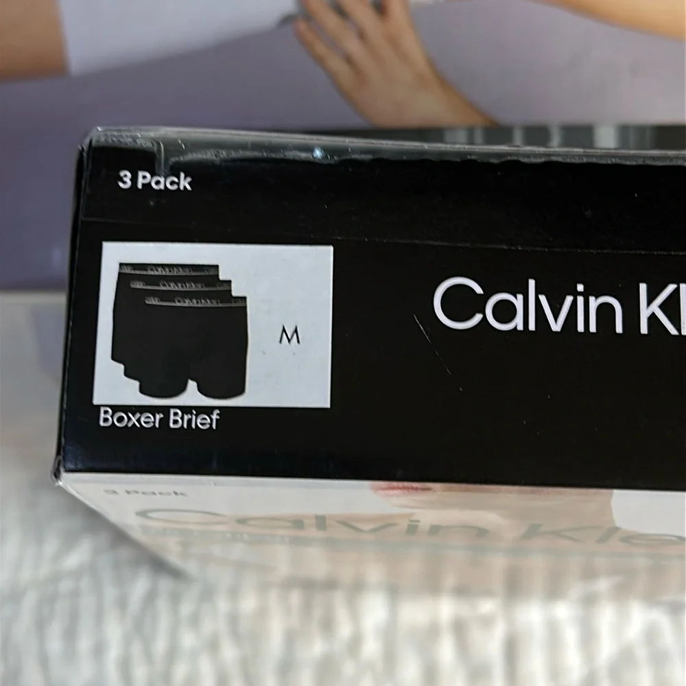 Calvin Klein 3-PK Microfiber Stretch Black Boxer Briefs Med NWT - Picture 7 of 13